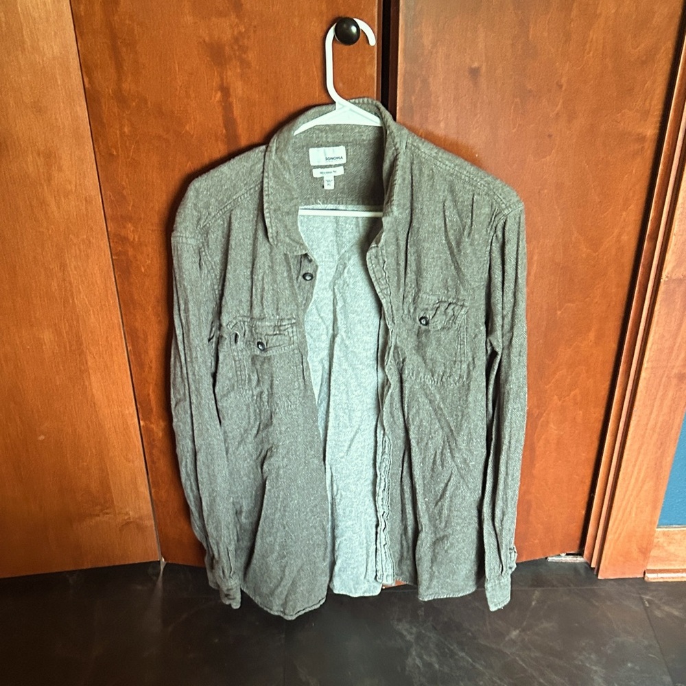 Banana Republic Men's Gray Lightweight Shirt Jacket 13